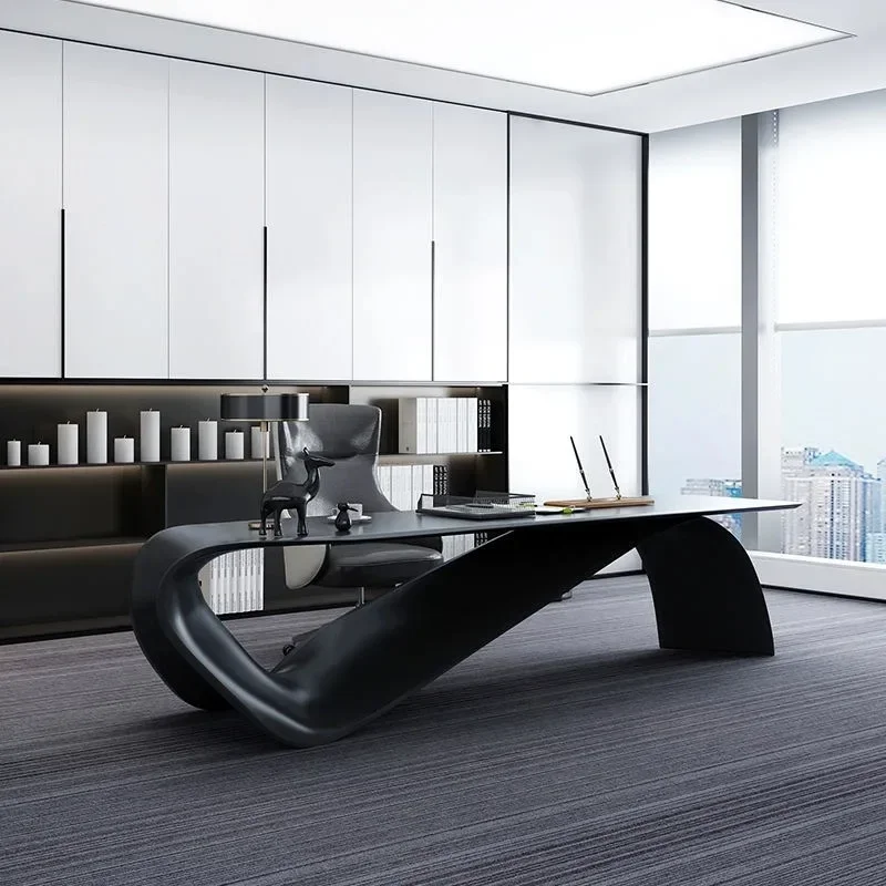 luxury desk designer special-shaped high-end FRP boss desk combination large class desk president table modern office furniture