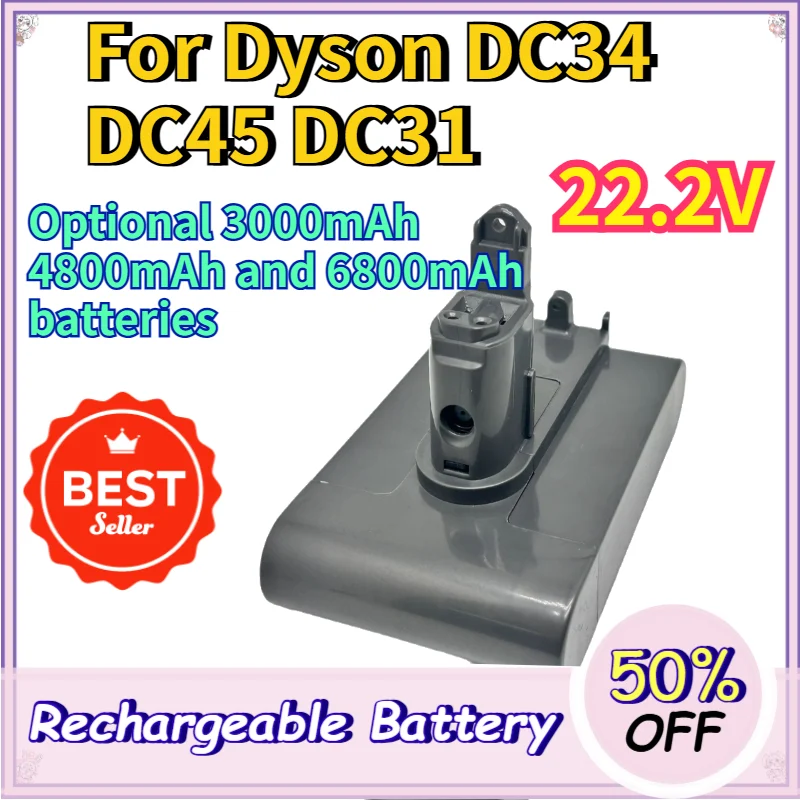 22.2V Li ion Battery for Dyson DC34 DC45 DC31 Handheld Vacuum Cleaner 3000mAh 4800mAh 6800mAh Replacement