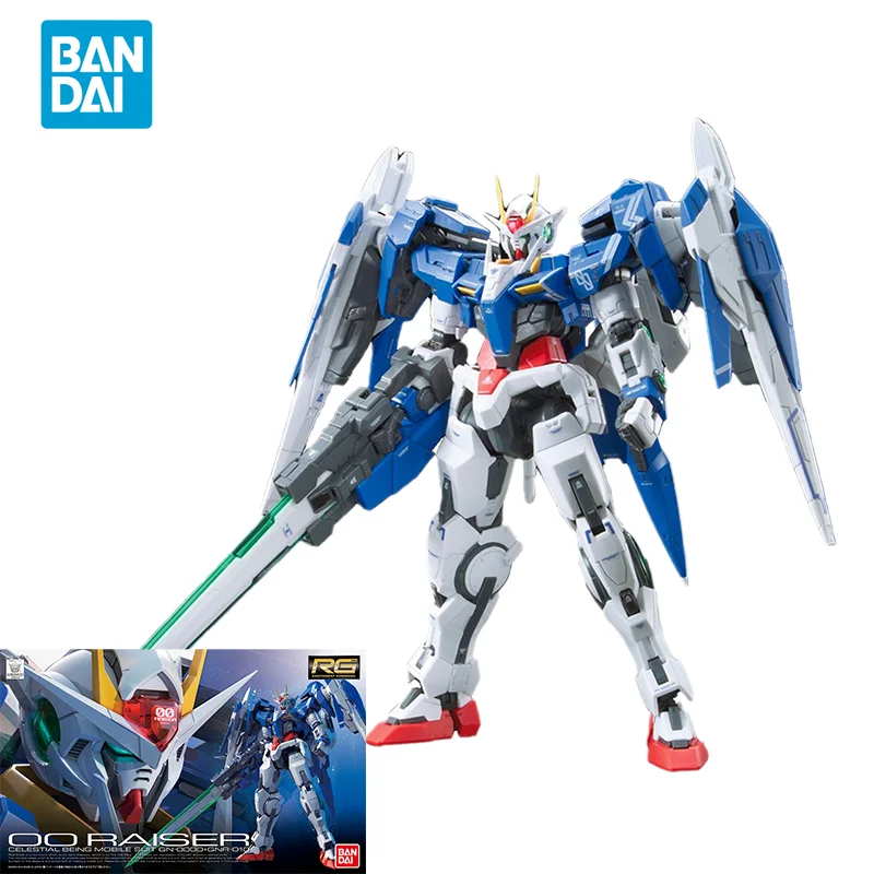 

Bandai Original GUNDAM Anime Model RG 1/144 OO RAISER Action Figure Assembly Model Toys Collectible Ornaments Gifts for Children