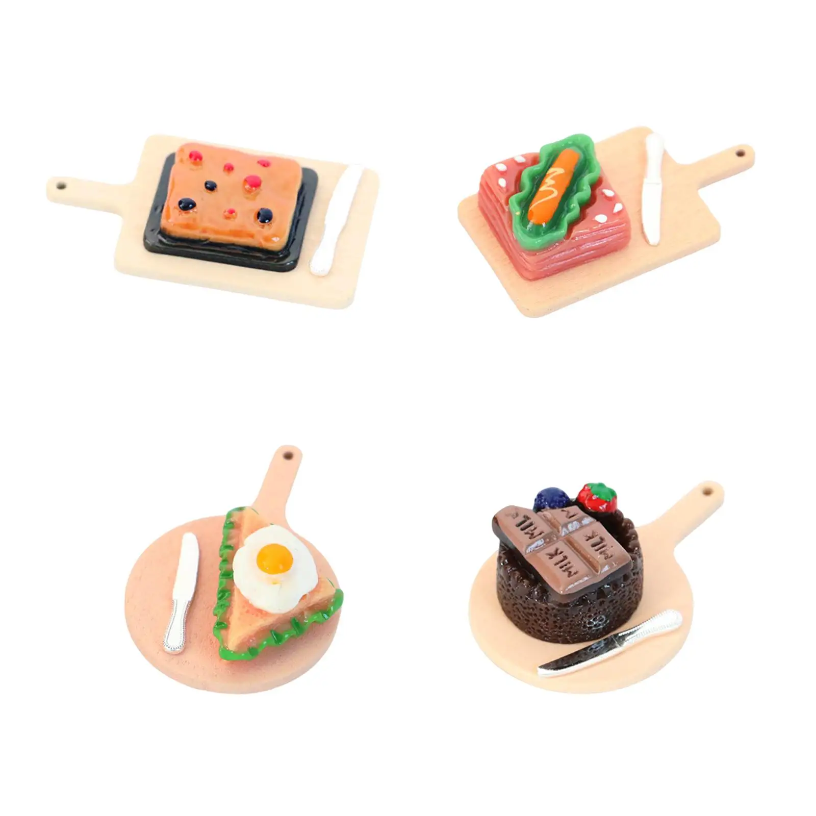 Kids Pretend Play Kitchen Accessories Set, Mini Doll Food Play, Mini Food, for