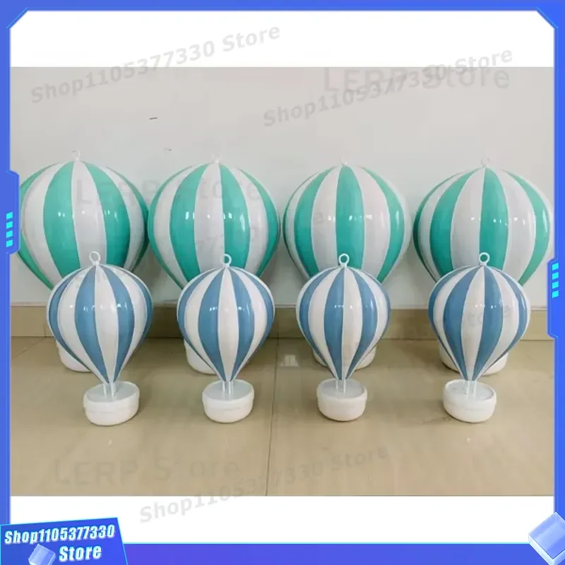 Mini Fiberglass Hot Air Balloon Hanging Ornament for Wedding Party Store Interior Decoration Small Ceiling Suspended Decor