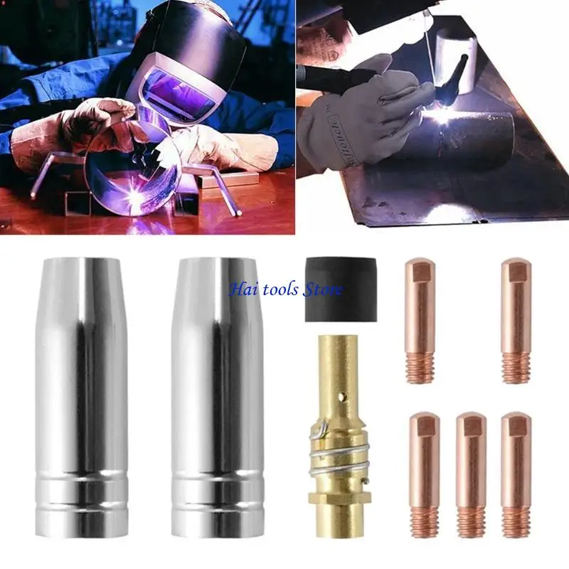 

X37e 9pcs/set 15ak mig сварки контакты сопла сопла 0,8x25 мм Газовый разъем