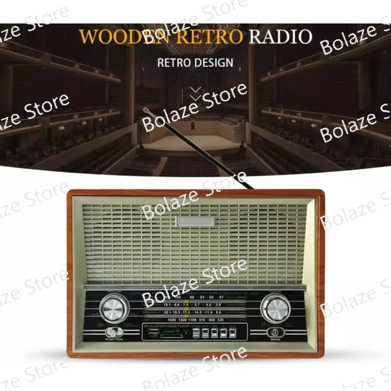 Retro radio desktop old man old card Bluetooth speaker remote control FM medium wave short wave