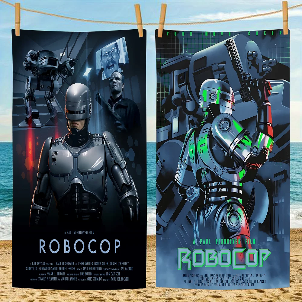 

Old Film Robocop Movie Beach Towels Shower Towel Sauna Travel Spa Microfiber Quick Dry Gym Accessories Cute Room Decor