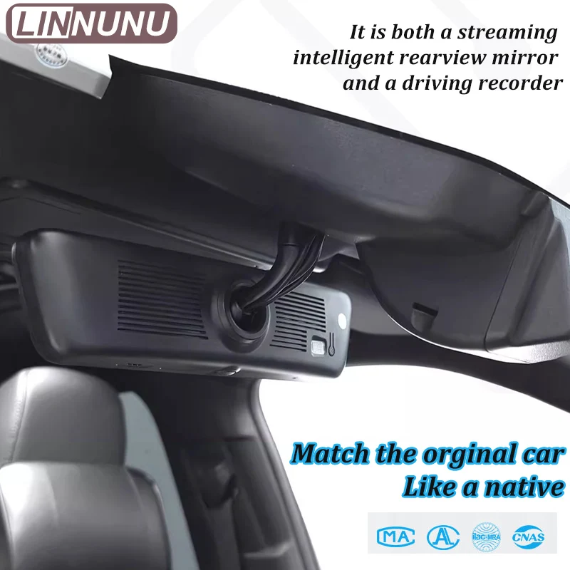 LINNUNU For BMW 5 Series E60 F41 F42 520i 525 530 540i Car streaming Media rearview mirror Dash Camera Video Recorder Dual Lens