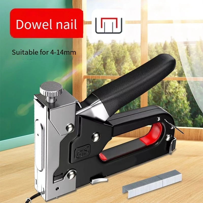 4 In 1 수동 못 박는 총 건설 스테이플러 헤비 듀티 스테이플 건 에어 네일 목공 800 홈 목공 도구