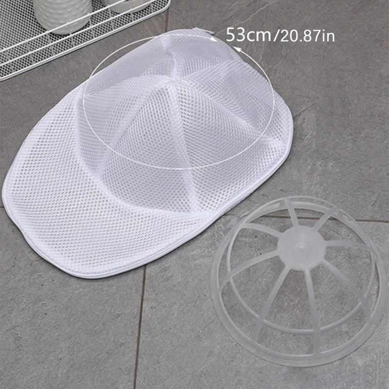 Unisex Baseball Cap Mesh Anti-deformation Cleaner Protector Cover for Laundry Machine Hat Shaper Storage Bag with Plastic Rack