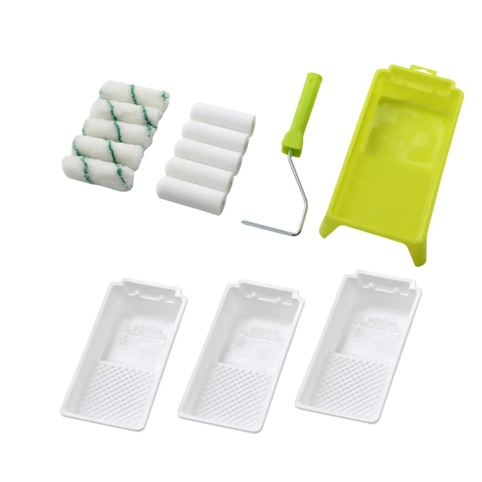 Paint Roller with Frame, Tray, Liners High Density Foam Roller Ceiling Driveway Smooth Rolling Home Deck Small Roller Naps