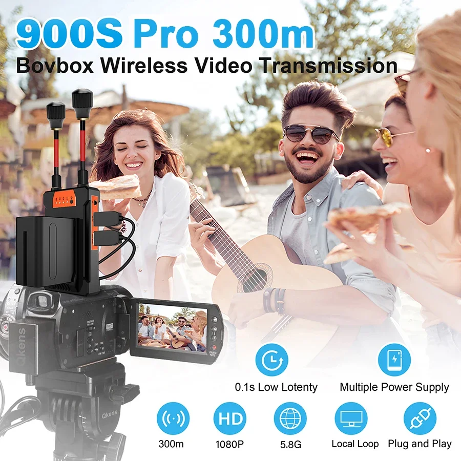 300m Wireless HDMI Extender Video Transmitter Receiver Display for Church Wedding Camera Live Streaming PS4 PC To TV Can Battery