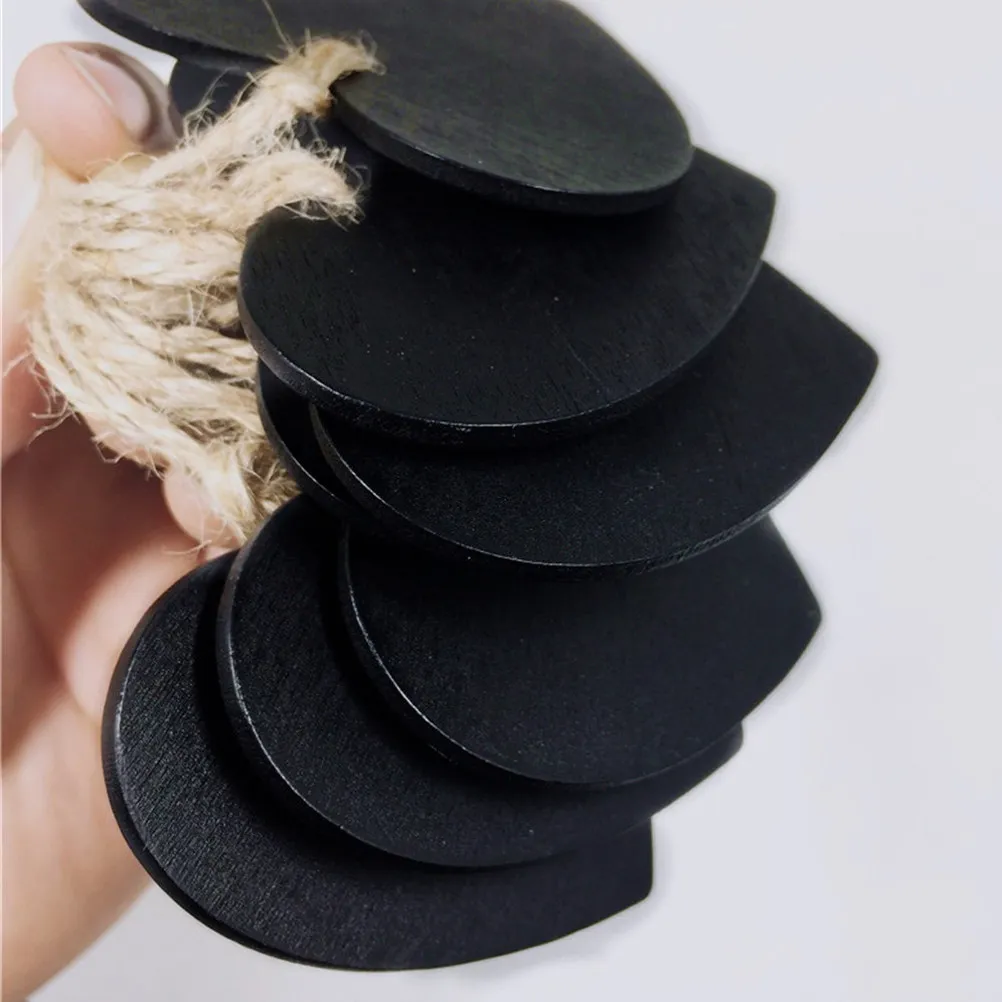 20Pcs Wooden Heart Tags 65x65mm Smooth Sanded Blackboard Style Pre-Drilled Hole for DIY Gift Tags Party Decoration Scrapbook