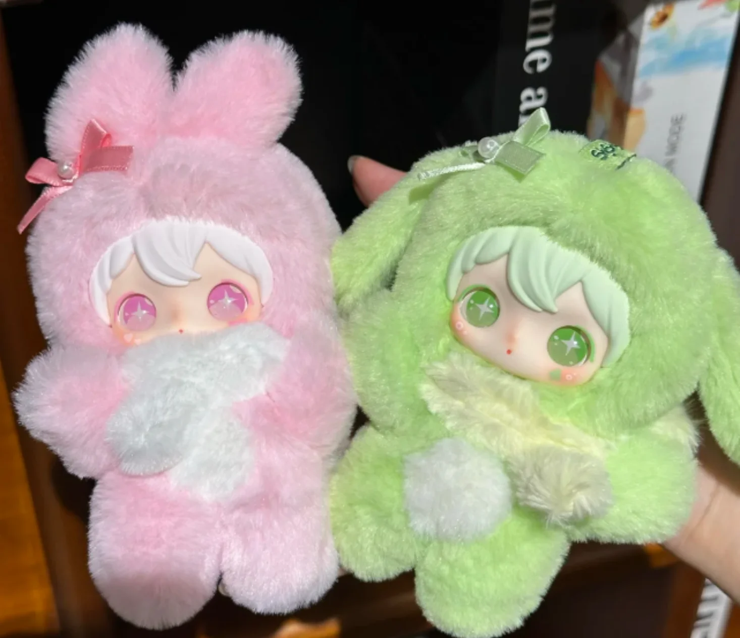 Voor Echte Shyshy Glanzende Kleine Konijn Serie Vinyl Pluche Hanger Blind Box Trendy Pop Desktop Ornament Verrassing Speelgoed Cadeau