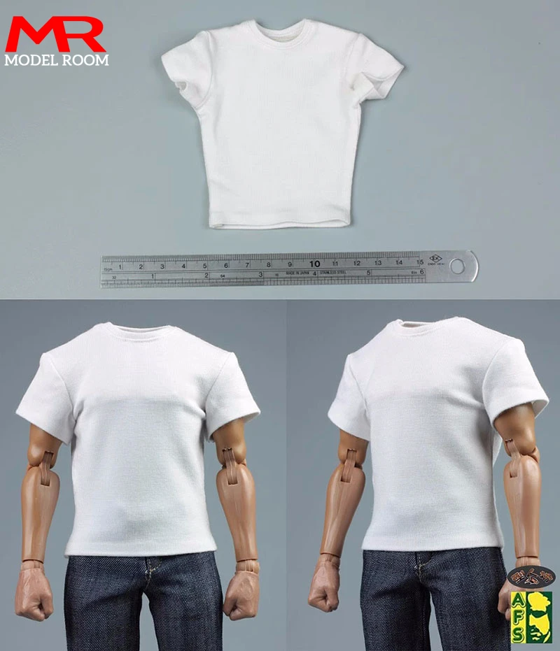 AFS 1/6 Scale Male Soldier Solid Color T-shirt Tops Clothes Model Fit 12'' Soldier Action Figure Body Dolls