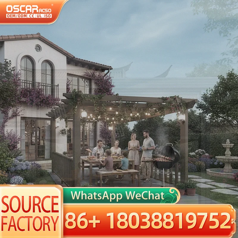Modern Outdoor Aluminum Louvered Bioclimatique Pergola Easy to Assemble 3*5 5*10 10*15 Patio Gazebo for US Backyard Garden Balco