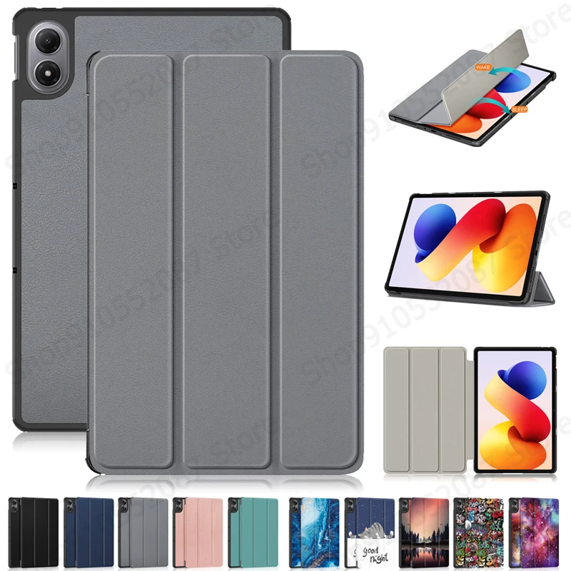 

For Xiaomi Poco Pad M1 Case 12.1 inch Trifold Magnetic PU Leather Stand Hard Smart Cover For Funda Redmi Pad 2 Pro Case 2025
