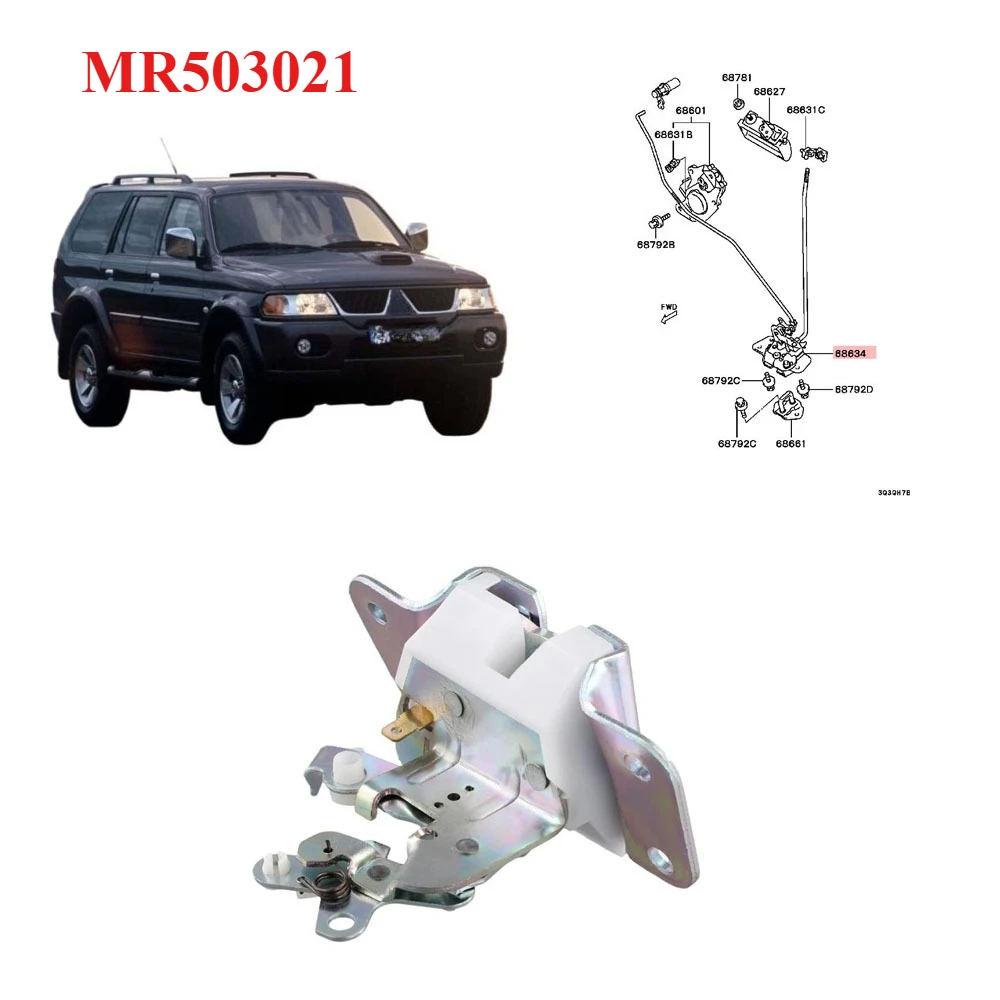 

1 шт. MR503021 Замок багажника для Pajero Sport K90 Защелка привода Замок задней двери Замок багажника для Montero Pajero 1996-2004