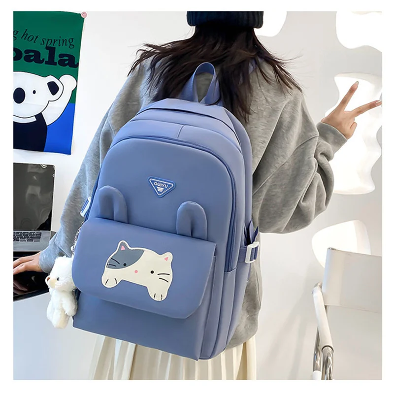 Mochilas escolares bonitas para niños y niñas, mochila para estudiantes de primaria y secundaria, bolsa para lápices de gran capacidad, 6 unidades por juego