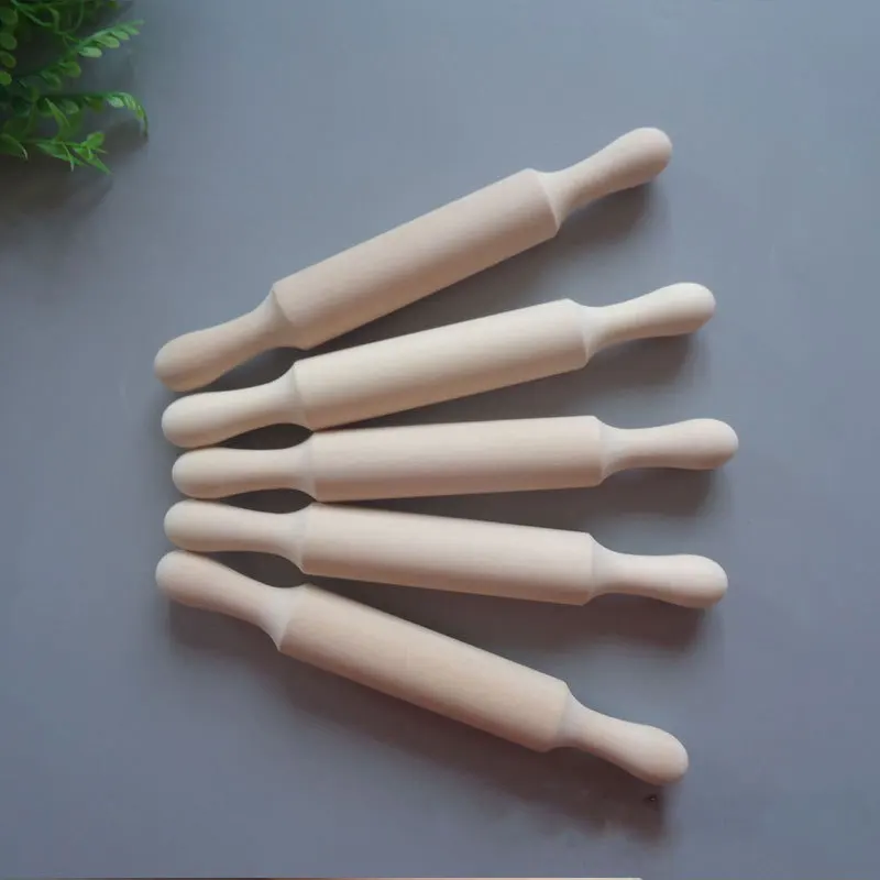 7In Wooden Mini Rolling Pin Long Kitchen Baking Small Dough Rolling Pin for Children Fondant Pastry Pizza Crafting