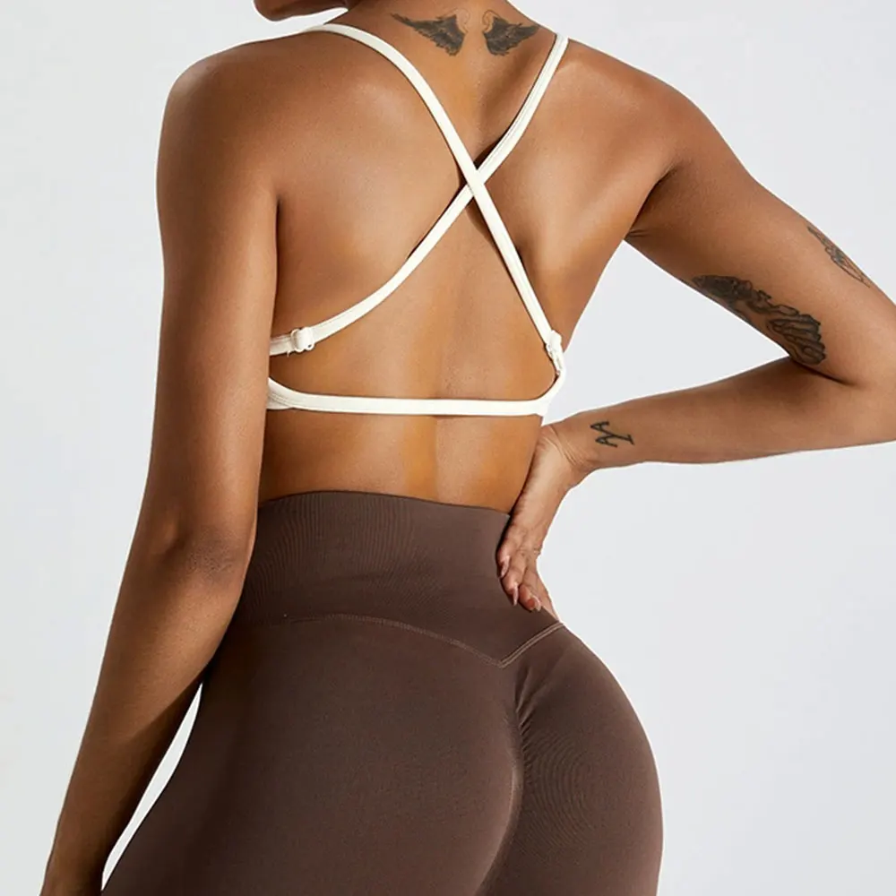 Seamless Sports Underwear Women's High-intensity Shockproof Yoga Bra Sports Top Summer Running Workout Fitness Bras Gym Clothing