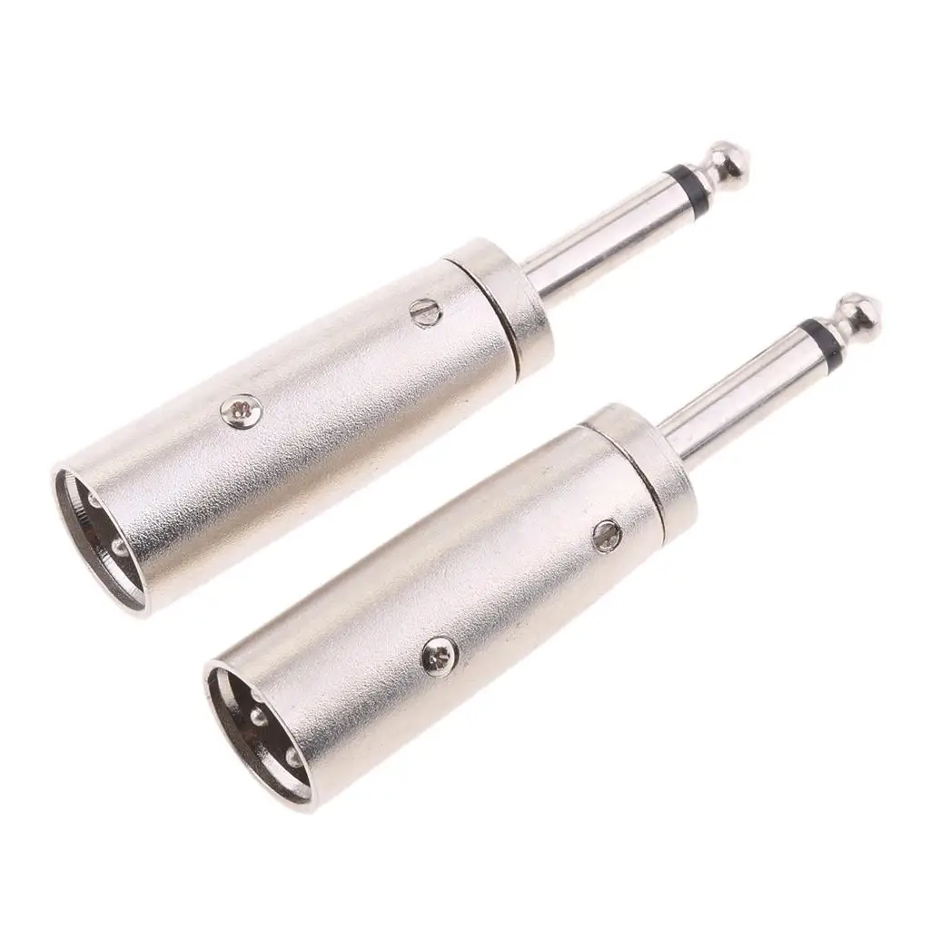 Metal XLR 3 Pin Male to 6.35 Mm 1/4 Male Adapter Converter