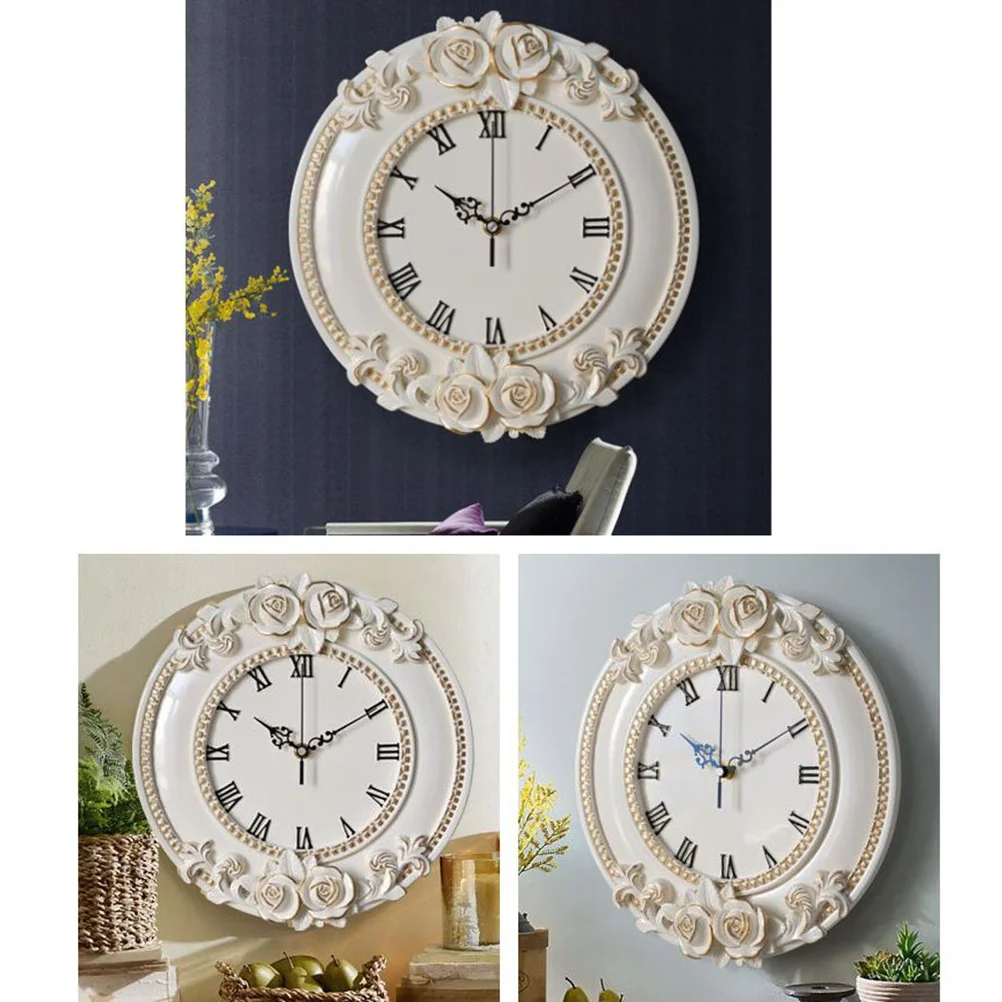 

1pc Artistic Resin Creative Silent Hanging Clock For Living Room Bedroom Home Decorative Resin Clock Decor No Needed
