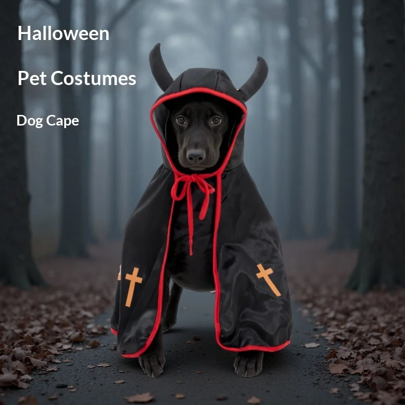 Nueva Capa Ajustable para Gatos, Capa Mágica de Halloween, Conjunto de Disfraz de Mago para Gatos y Perros, Ropa Divertida y Espeluznante para Mascotas, Disfraz para el Día de las Brujas
