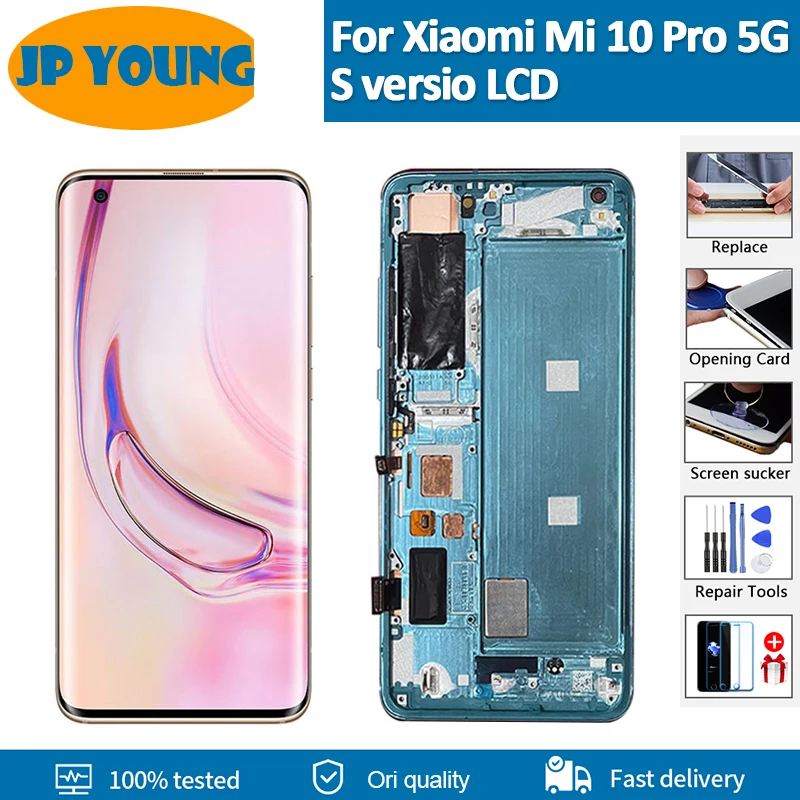 Super AMOLED For Xiaomi Mi 10 Pro 5G S Version LCD Display Digitizer Screen Assembly For Mi 10pro 5g s version Touch Screen