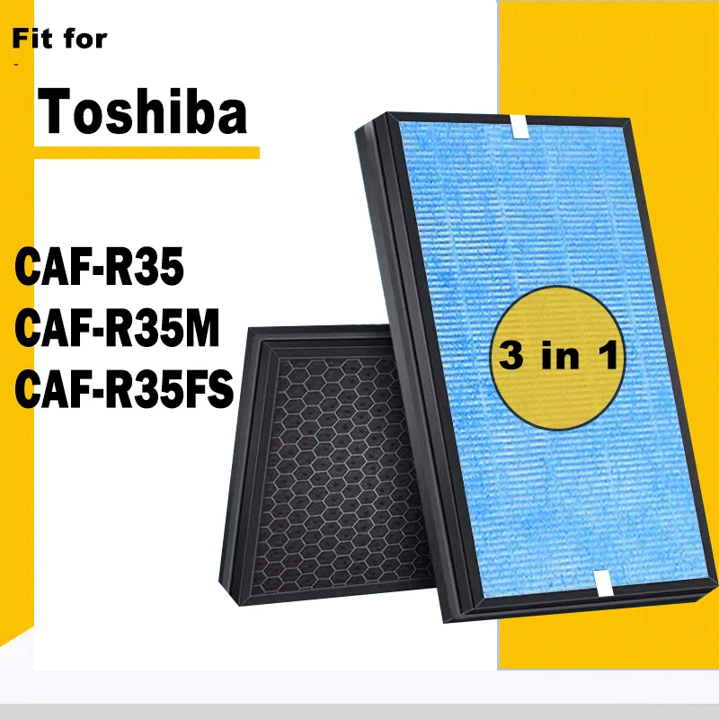 3 IN 1 Anti-Bacteria HEPA and Active Carbon Filter for Toshiba Air Purifier CAF-R35 CAF-R35M CAF-R35FS