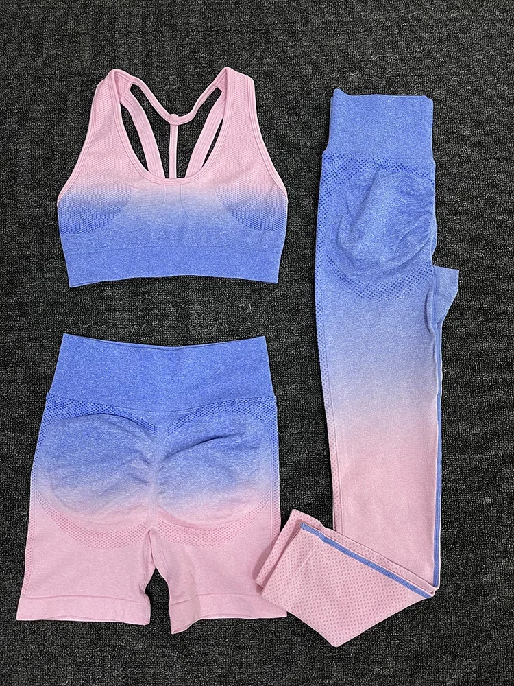 Yoga Pants Gym Set Women Crop Top Sportswear Fitness Suits Clothing Sports Bra Shorts Leggings Set Workout Clothes for Women