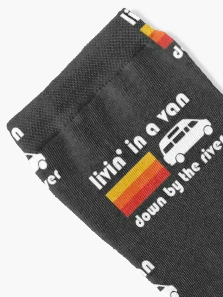 Living In A Van Down By The River Socks floor funny gift Socks Female Men's