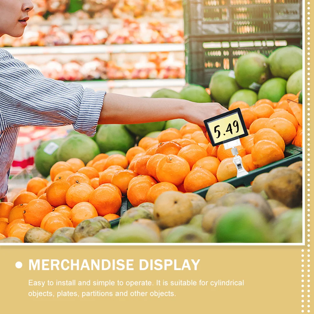 8 Pcs Sign Holder Clothing Display Small Clear Clips Number Signage Multi-function Holders Stand Abs Double Sided