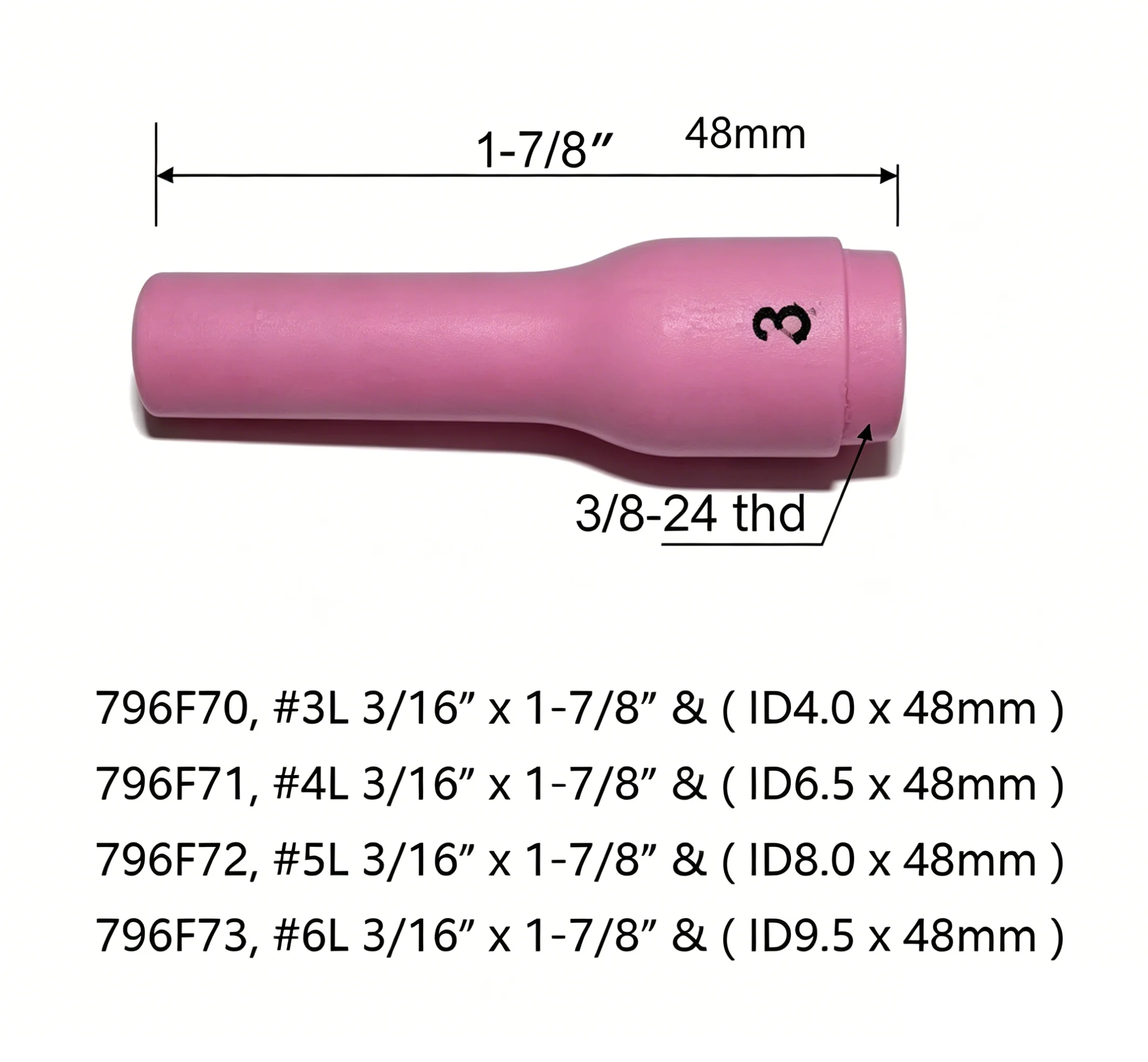 RIVERWELD TIG KIT Extra Long Aluminia Ceramic Nozzle Shield Cups 796F70~7 L & XL Fit TIG Welding Torch WP 9 20 25 Series 9pcs