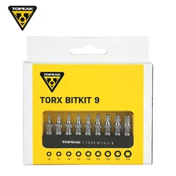 Topeak TT2590 Bicycle Torx Screwdriver Set MTB Road Bike T6-T30 Torque Wrench Set Drill Bit Cycling Maintenance Repair Tool Kit