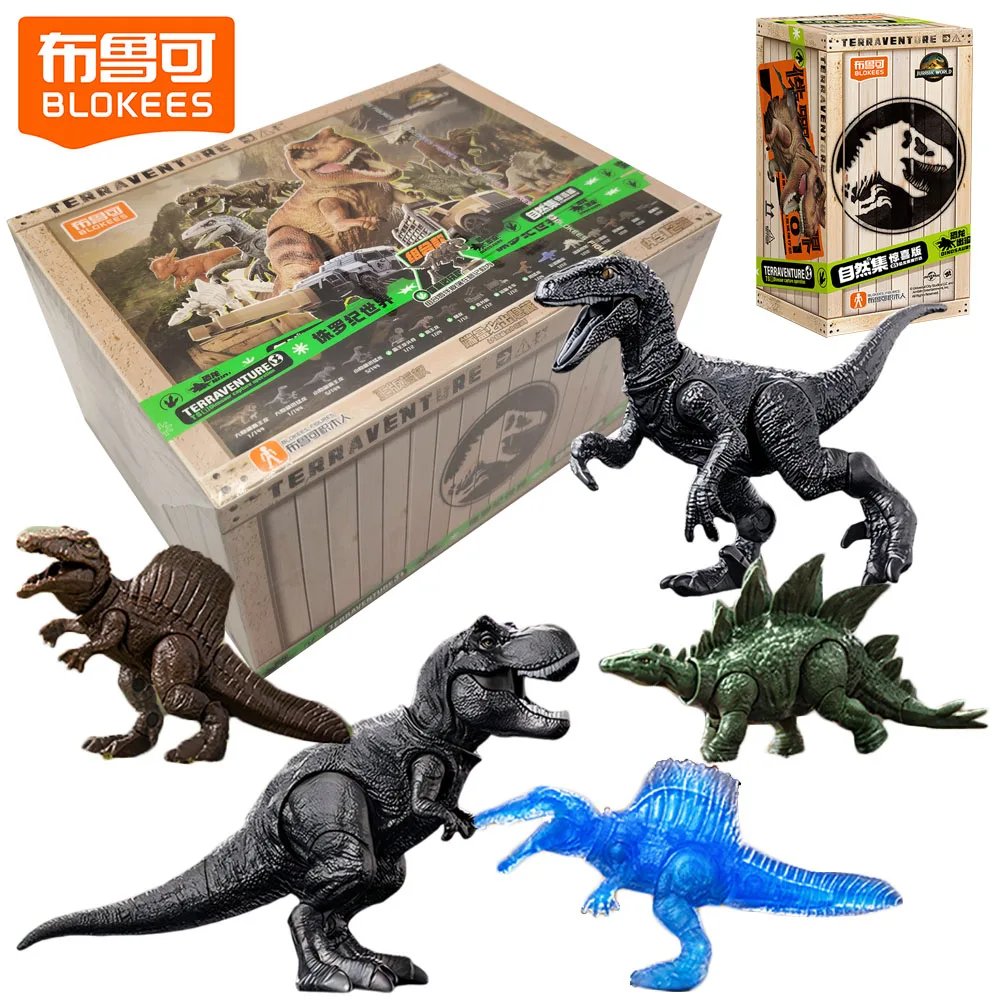 

New Blokees Jurassic World Series Blind Box Exquisite Style Collectible Dinosaur Figurines Nature Assembled Toys Gifts for Boys