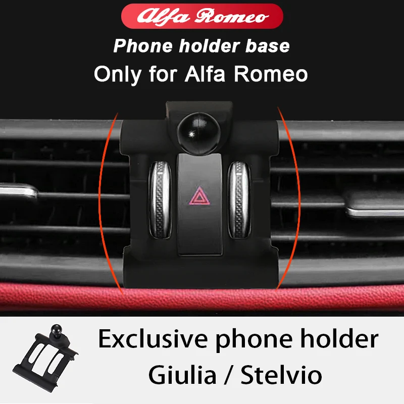 Phone Holder Exclusive Base For 17-19 Alfa Romeo Giulia Stelvio Air Outlet Buckle Base Car Modification Accessories