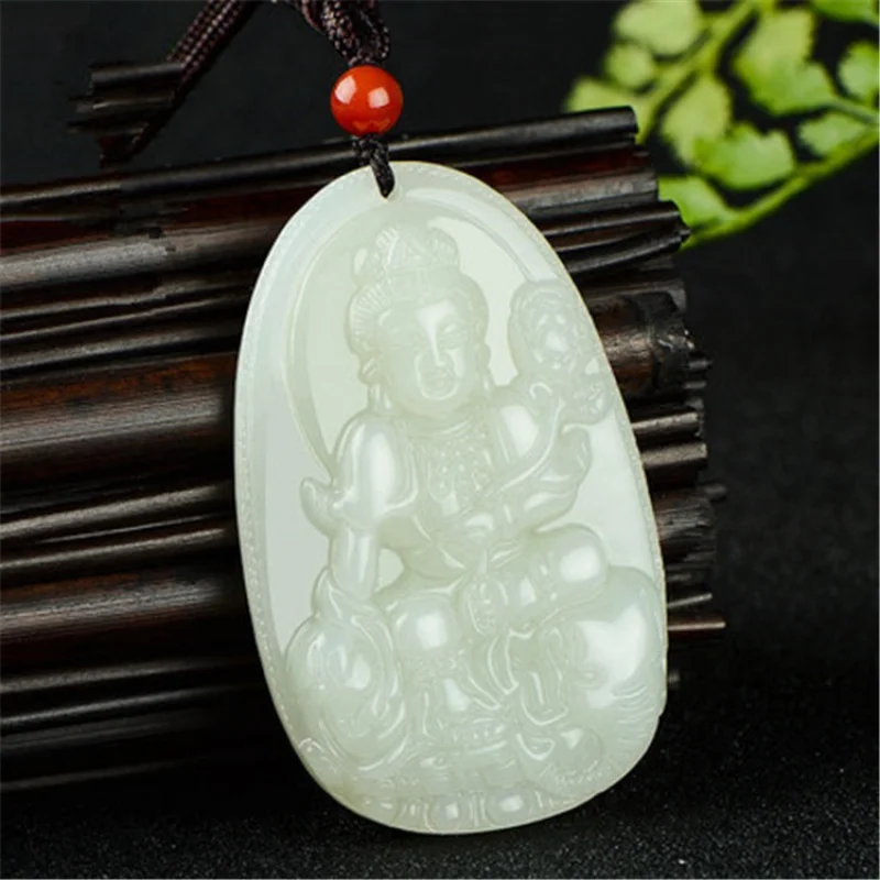 

Natural Hetian Jade Puxian Bodhisattva Dragon and Snake Buddha Pendant Pendant Zodiac Guardian Jade Pendant Wholesale