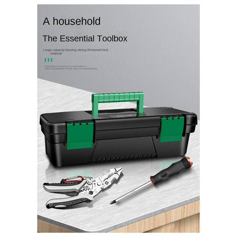 Boîte à outils AAAC-10 pouces, boîte de rangement d'outils en plastique avec poignée pour la réparation de menuiserie et d'électricien, boîte de rangement d'outils Portable