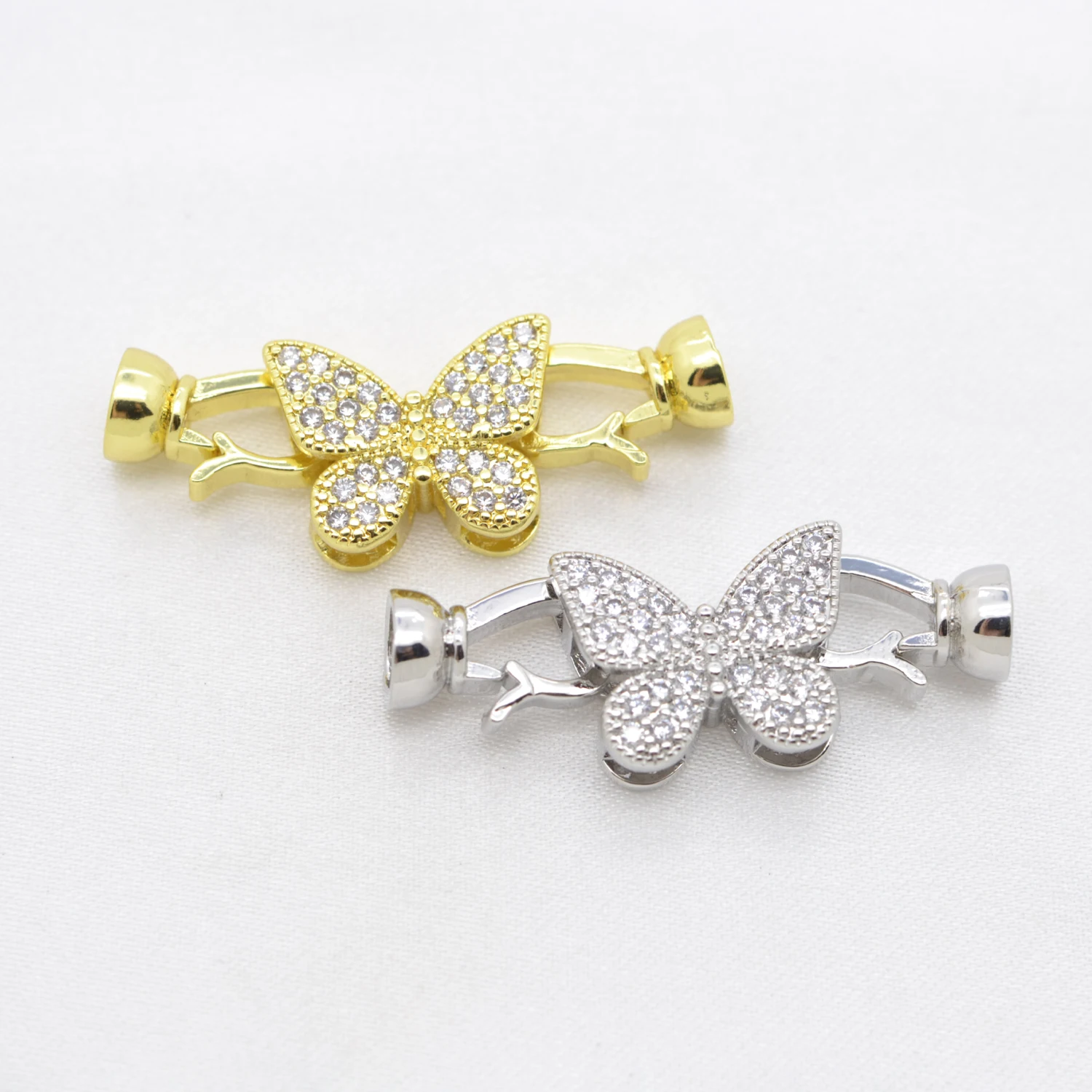 Butterfly Flower Jewelry Accessories Fine Insect Flower Connector Gold Silver Color Buckle Fastener Handmade Bracelet Clasps image 2