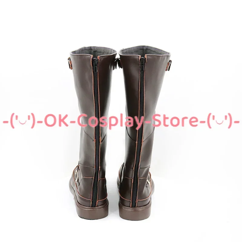 [Personalizado] FF7 Barret Wallace Cosplay Sapatos Anime Jogo Roleplay Costume Prop Halloween Carnaval Festa de Férias Botas de Couro PU