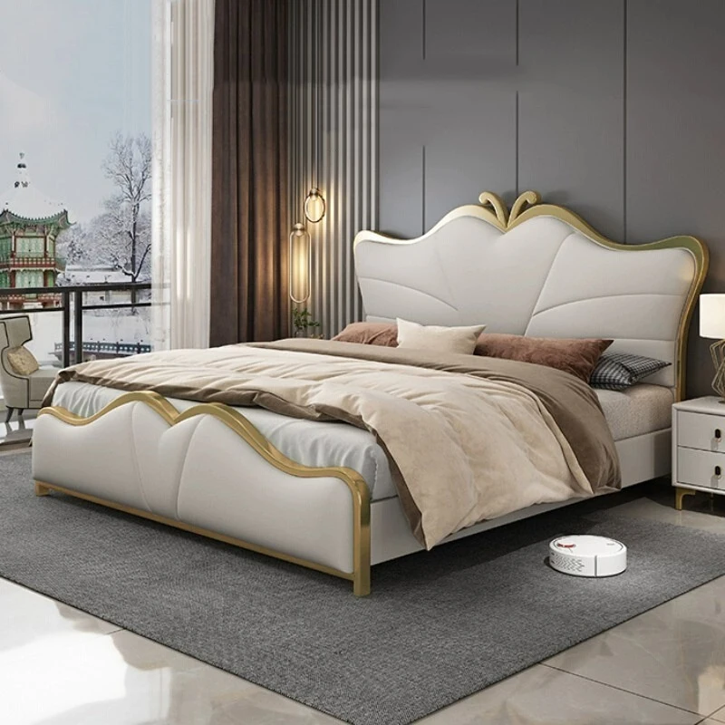 

Luxury Simple Massage Bed King Size Bedroom Design Wooden Sofa Modern Bed Frame Platform Letto Matrimoniale Salon Furniture
