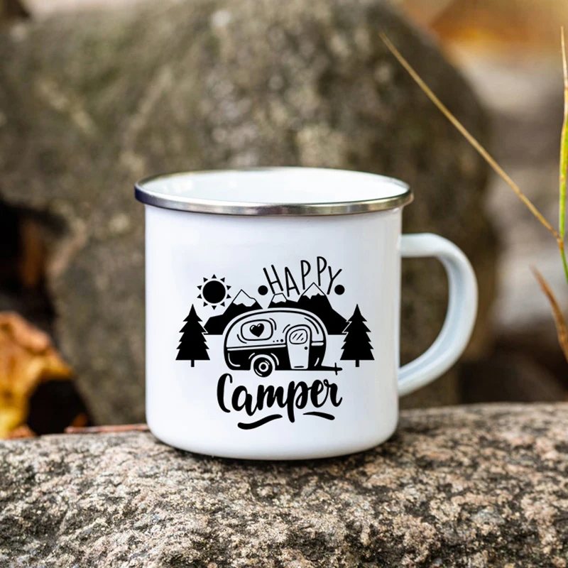 Making Memories One Campsite At A Time Camping Mug Happy Camping Campfire Enamel Mug Adventure Cups Camper Van Gift - view 6