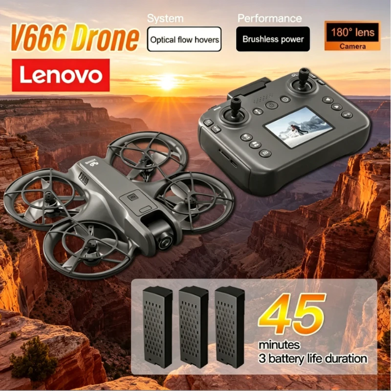 

Lenovo V666 Mini Drone 8K Professional Aerial 4K Dual Camera Intelligent obstacle avoidance Brushless Quadcopter Kid RC Toys