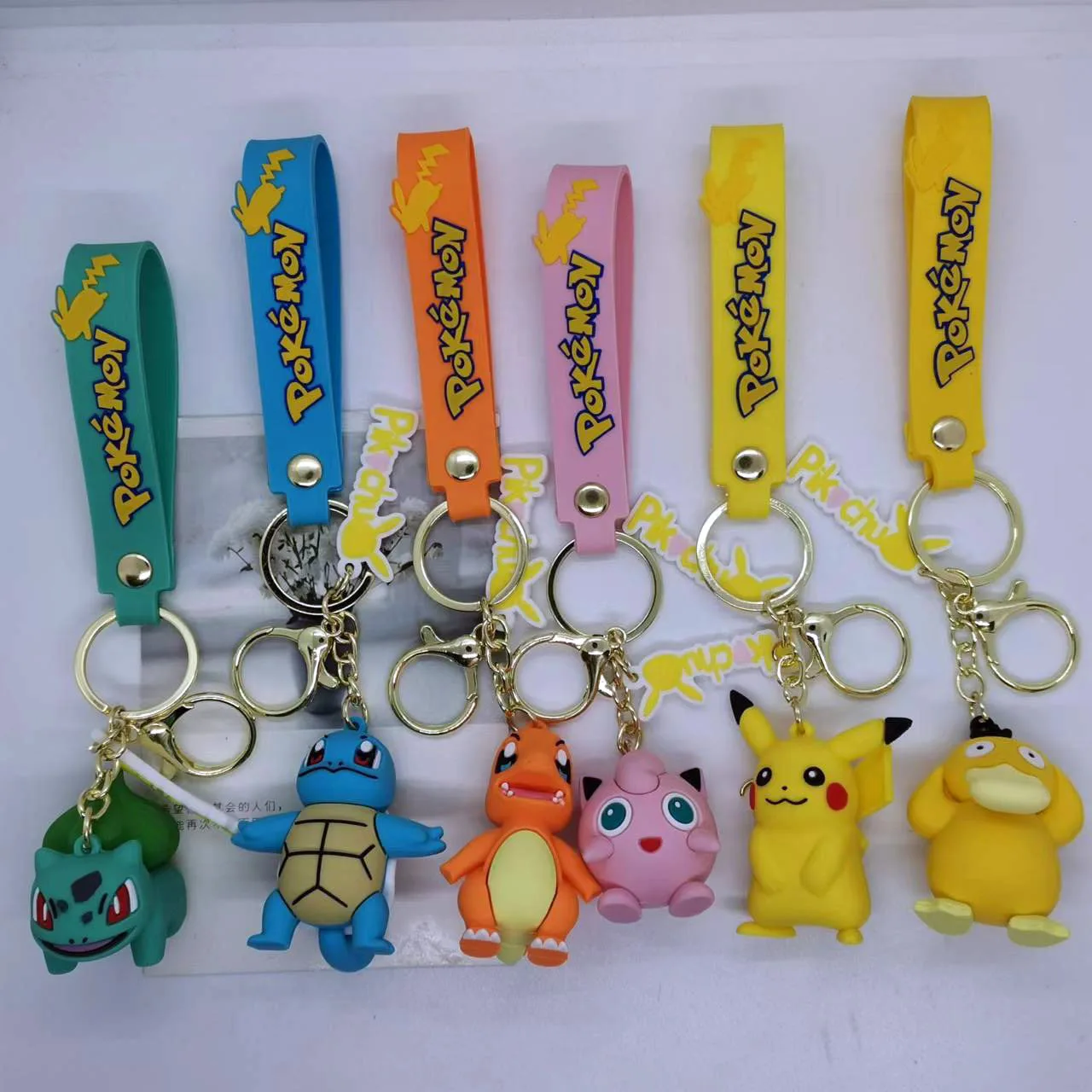 

New Cartoon Pikachu Johnny Turtle Series Doll Keychain Bag Car Keychain Accessories Gift Kawaii Cute Personalized Gifts Fashion