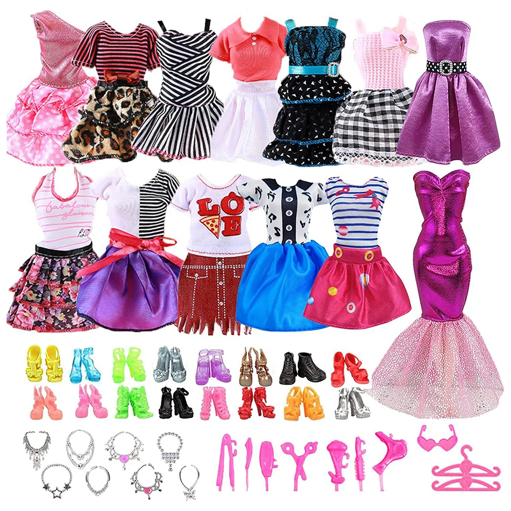 No Toxic Gorgeous Dolls Clothing Dolls Dress Set Best Gift Different Dolls Accessories Improve Aesthetic Ability for Kid Child