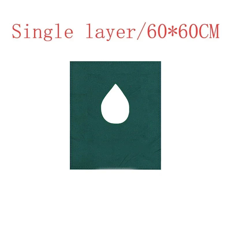 

Dental Oral Cavity Cotton Cloth Hole Towel Can Be Disinfected Square Towel Surgical Bag Cloth Hole Towel Dark Green