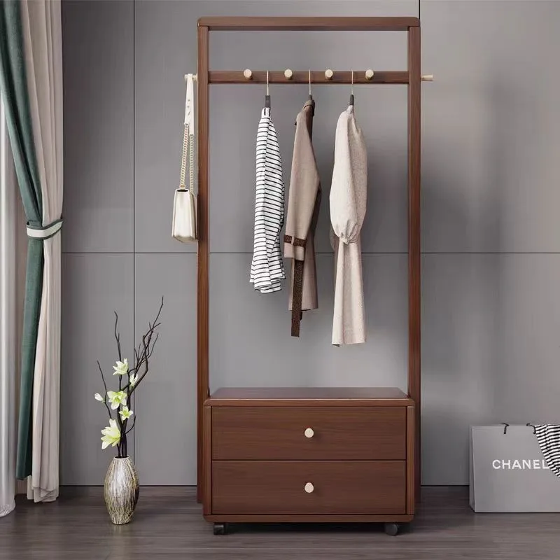 Solid wood hangers, floor-to-ceiling hangers, simple storage for household bedrooms, all solid wood removable chest hangers