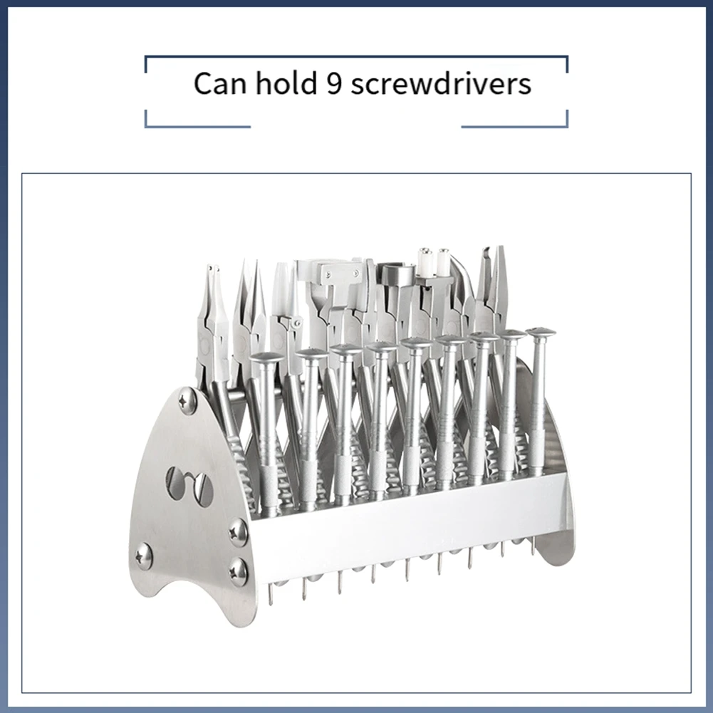 A44I-Stainless Steel Eyeglasses Eyewear Repair Tool Rack Plier Screwdriver Organizing Stands Holder Repair Tool Storage Stand