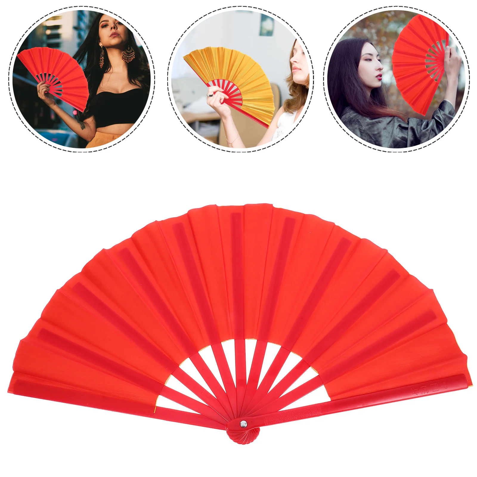 

Large Folding Hand Tai Fan Portable Lightweight Stylish Party Festival Stage Performance Decorative Handheld Fan