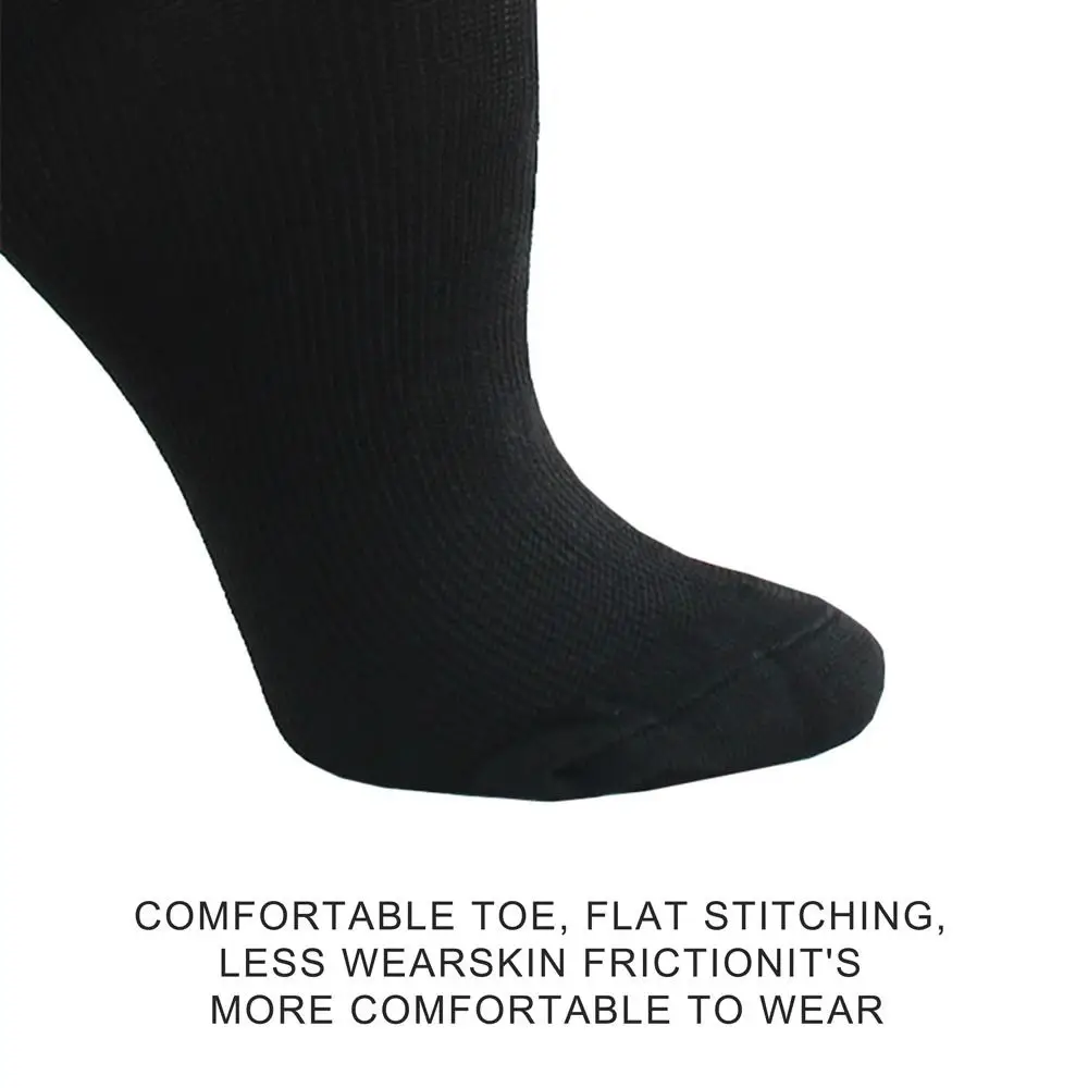

Fashion Knee High Compression Socks Stretchy Solid Color Pressure Socks Pain Relief Women Men