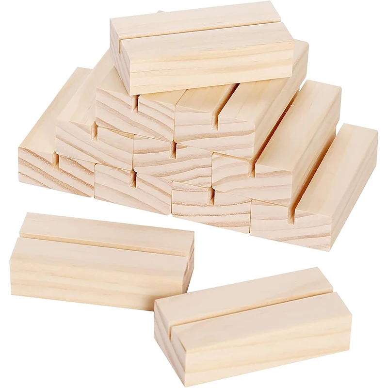 5 stücke hölzerne Tisch karten halter Holz Foto Postkarte Clip Stand halter rustikale Hochzeit Geburtstags feier DIY Tabelle Nummer Name Zeichen