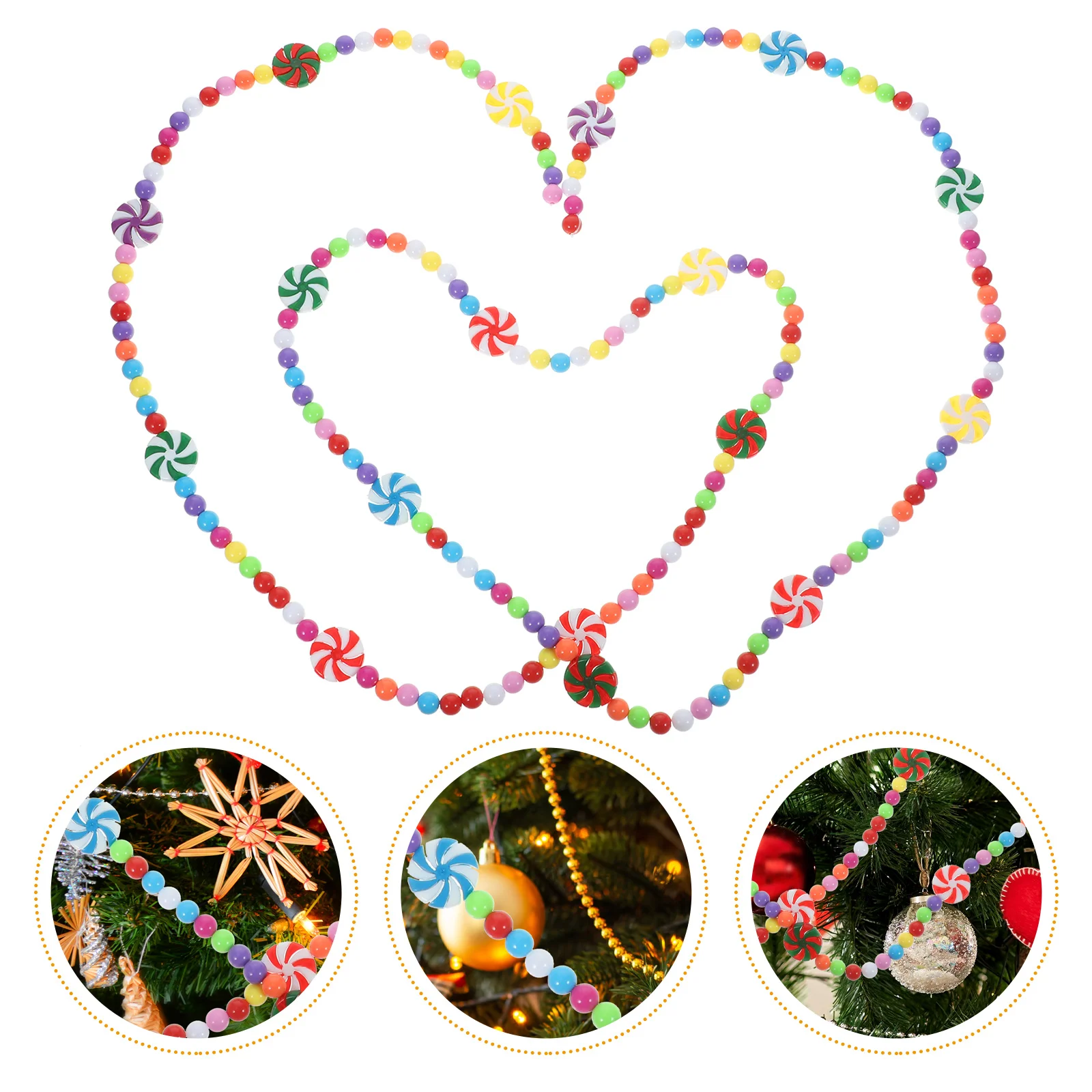 

Candy Garland Xmas Beaded String 3M Holiday Hanging Ornament for Christmas Party Home Decor Festive Charm Christmas Garland